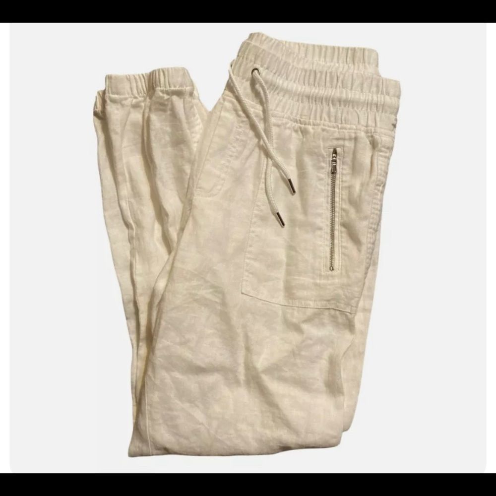 Athleta Cabo Linen Jogger White NWT 22 Plus Size Mid Rise​